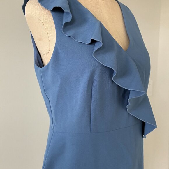 Ann Taylor Blue Double Weave Shift Mini Dress - Picture 3 of 11